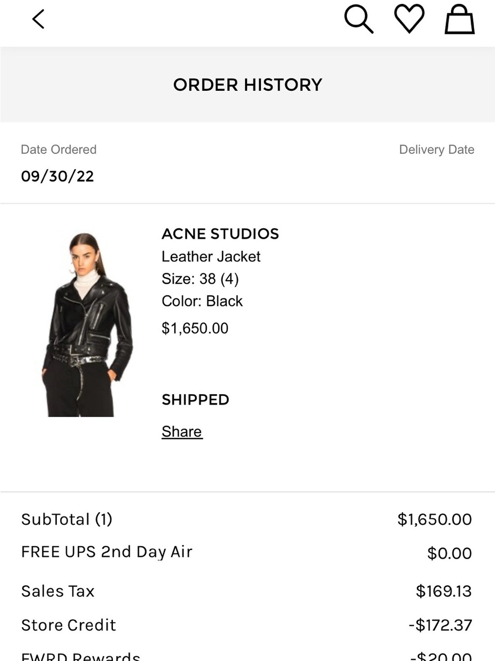 Acne Studios Black Leather Biker Jacket with Silver Hardware - Picture 8 of 8